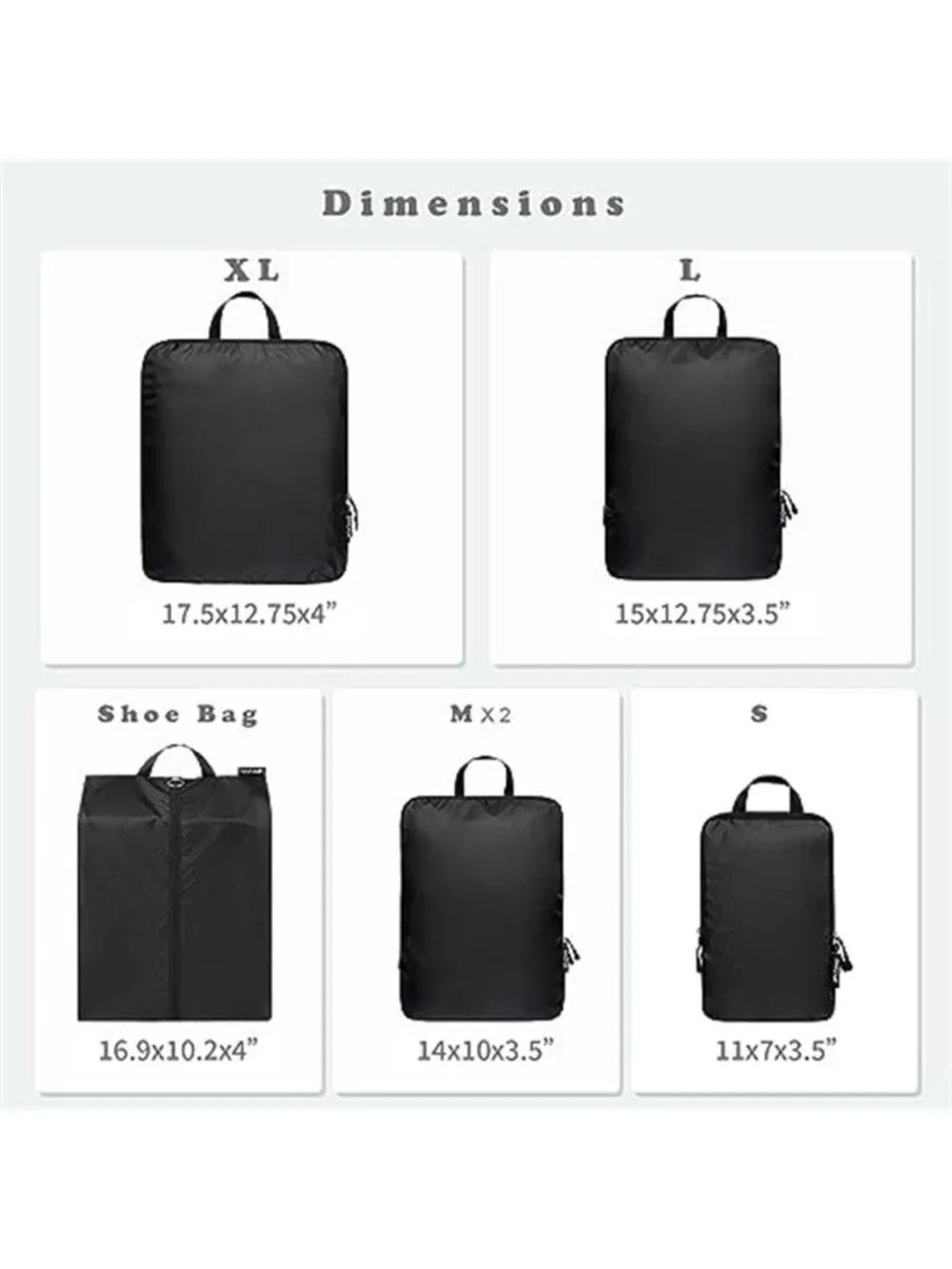 Compression Packing Cubes Travel Organizer Set Luggage Suitcase Storage Bags